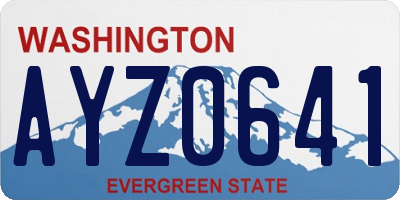 WA license plate AYZ0641