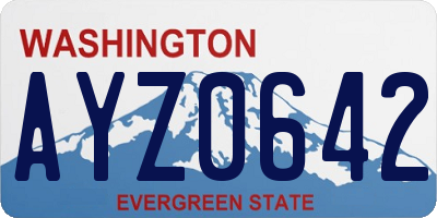 WA license plate AYZ0642