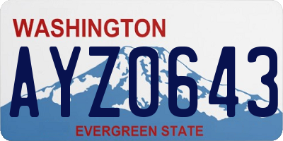 WA license plate AYZ0643