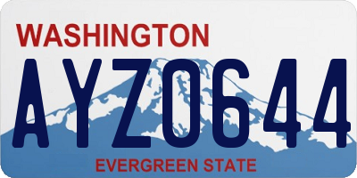 WA license plate AYZ0644