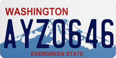 WA license plate AYZ0646