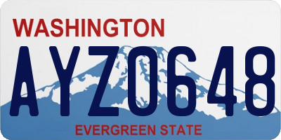 WA license plate AYZ0648