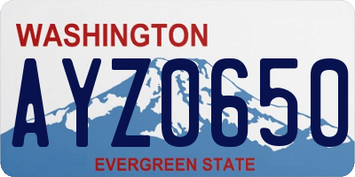 WA license plate AYZ0650