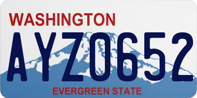 WA license plate AYZ0652