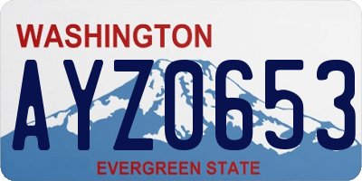 WA license plate AYZ0653