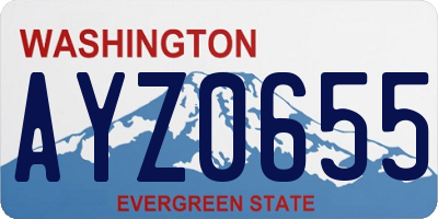 WA license plate AYZ0655