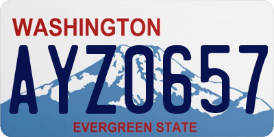 WA license plate AYZ0657