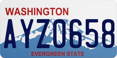 WA license plate AYZ0658