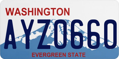 WA license plate AYZ0660