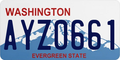 WA license plate AYZ0661