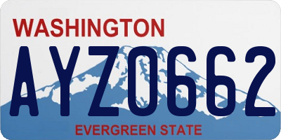 WA license plate AYZ0662