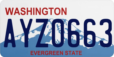 WA license plate AYZ0663