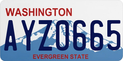 WA license plate AYZ0665