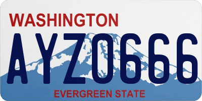 WA license plate AYZ0666