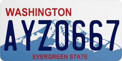 WA license plate AYZ0667