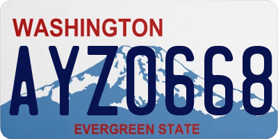 WA license plate AYZ0668