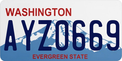 WA license plate AYZ0669