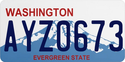 WA license plate AYZ0673