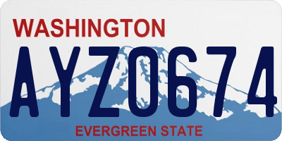 WA license plate AYZ0674