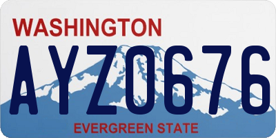 WA license plate AYZ0676