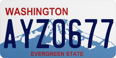 WA license plate AYZ0677