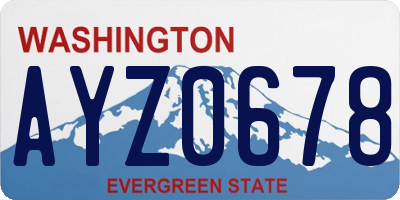 WA license plate AYZ0678