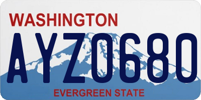 WA license plate AYZ0680