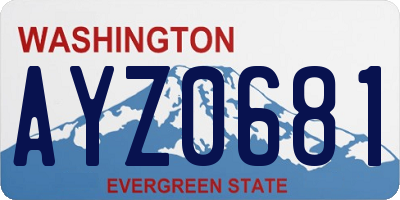 WA license plate AYZ0681