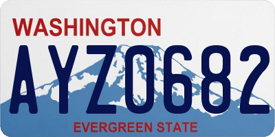 WA license plate AYZ0682