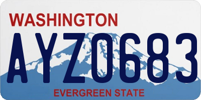 WA license plate AYZ0683