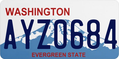 WA license plate AYZ0684