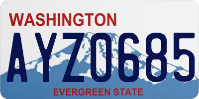 WA license plate AYZ0685