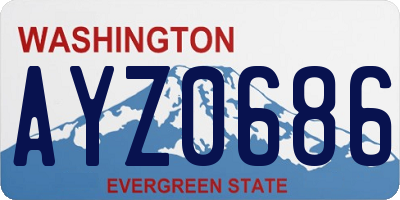 WA license plate AYZ0686