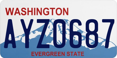 WA license plate AYZ0687