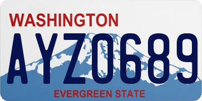 WA license plate AYZ0689