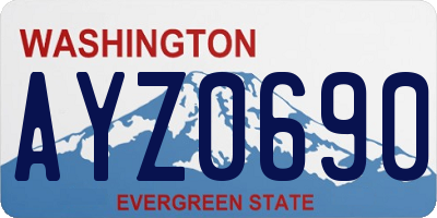 WA license plate AYZ0690