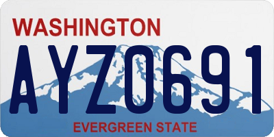 WA license plate AYZ0691