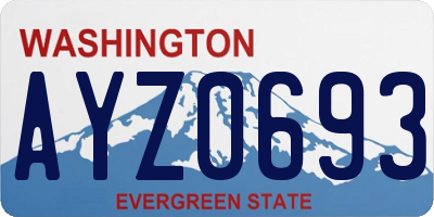 WA license plate AYZ0693