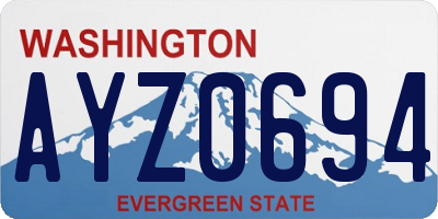 WA license plate AYZ0694