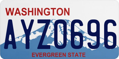 WA license plate AYZ0696