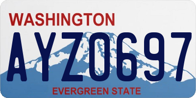 WA license plate AYZ0697