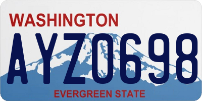 WA license plate AYZ0698