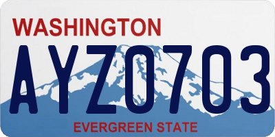 WA license plate AYZ0703