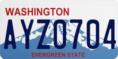 WA license plate AYZ0704