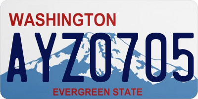 WA license plate AYZ0705