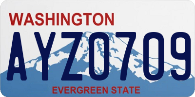 WA license plate AYZ0709