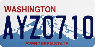 WA license plate AYZ0710