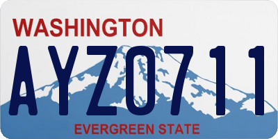 WA license plate AYZ0711