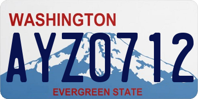 WA license plate AYZ0712