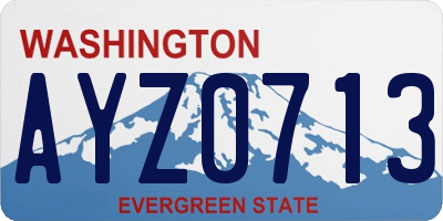 WA license plate AYZ0713